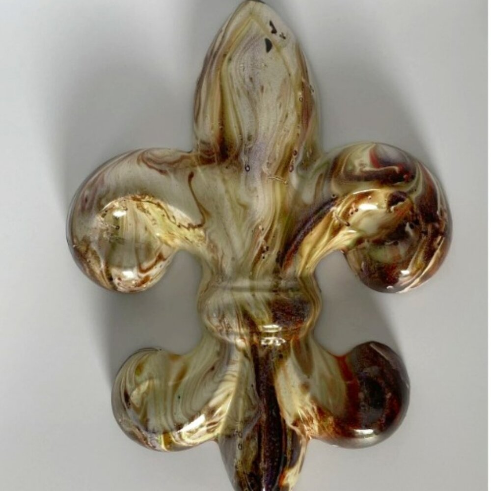 Fleur De Lis Wall Art Rustic Country Decor | Ceramic Unique